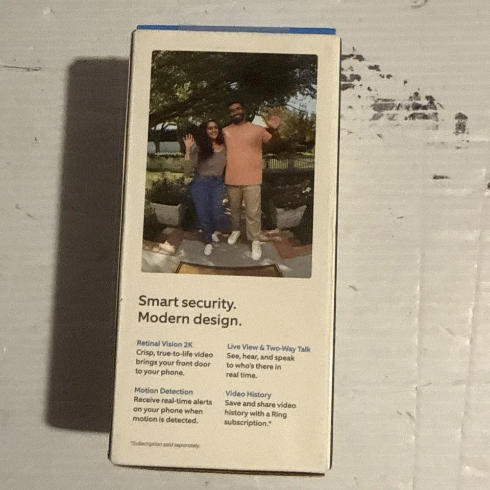 Ring Battery Doorbell (newest model), Retinal 2K with wide-angle video, up to 6x